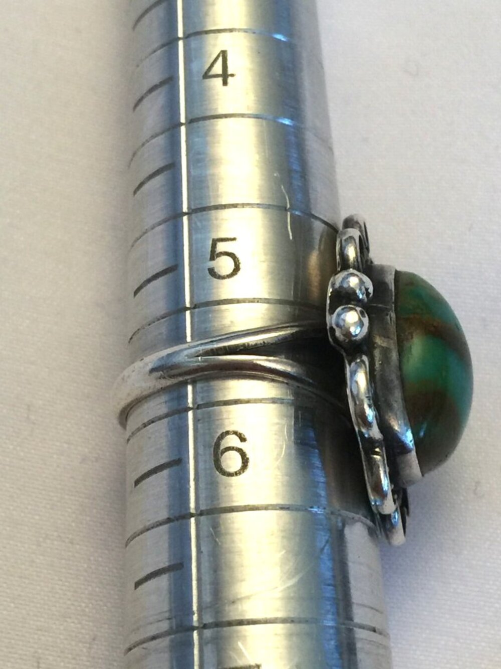 VINTAGE NAVAJO HANDMADE STERLING SILVER TURQUOISE NATIVE AMERICAN RING SIZE 5.5 - Picture 13 of 16